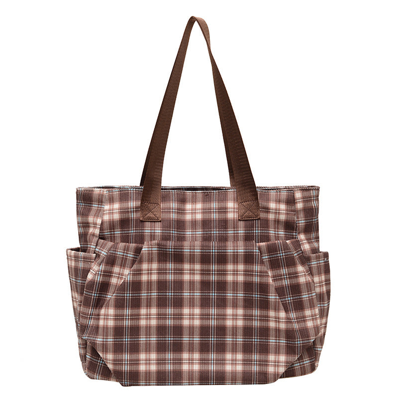 WoSpacious Plaid Utility Tote Bag Bowlift