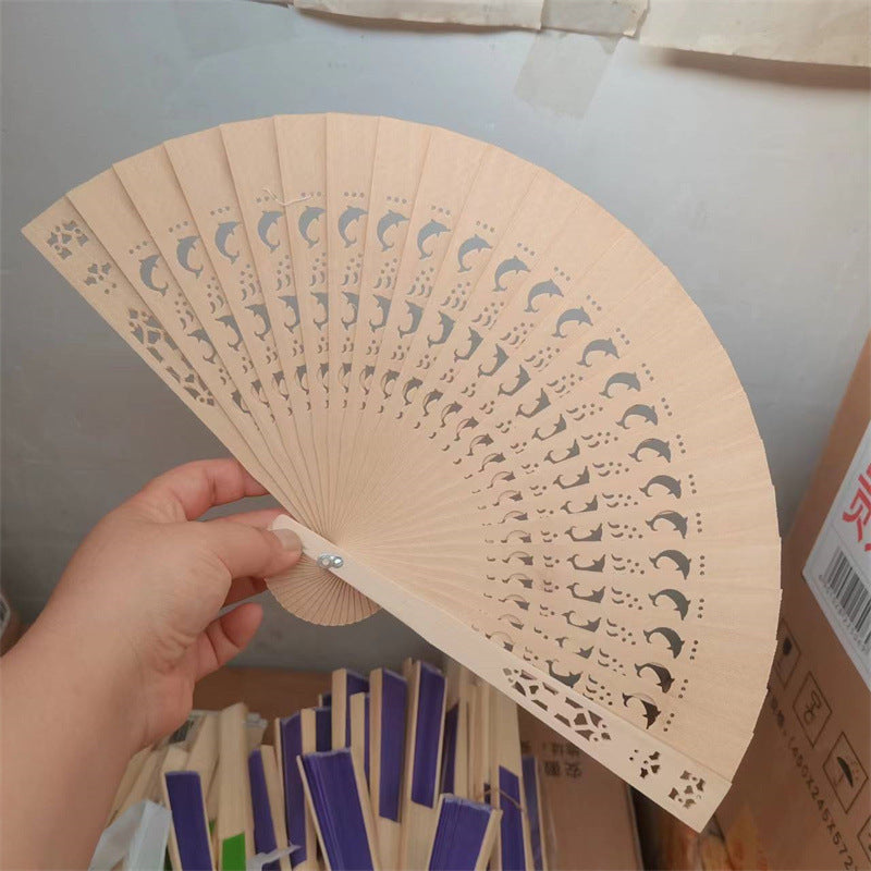 Ladies decorative and high-quality hand fan made of filigree wood Bowlift