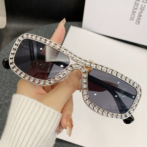 Ladies Glamorous Sunglasses with Sparkling Crystal Accents Bowlift