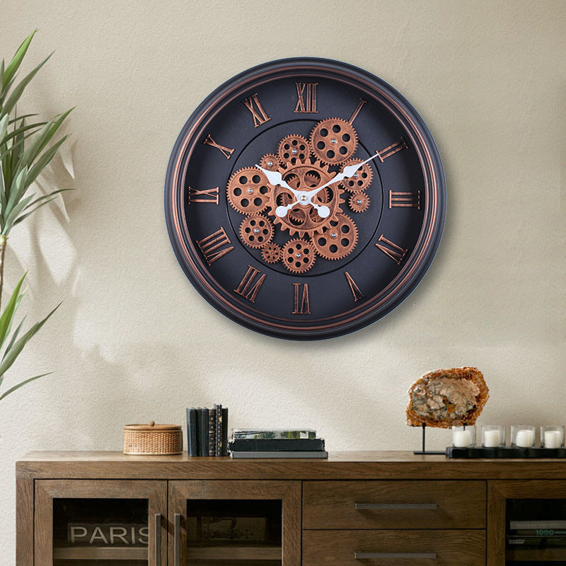 Wall clock with modern mechanical design Bowlift