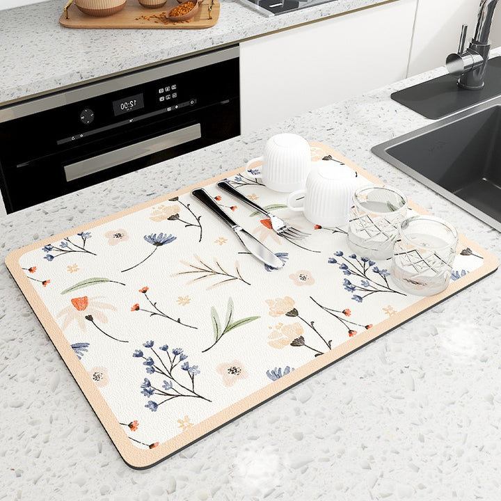 Floral Pattern Kitchen Mat Bowlift