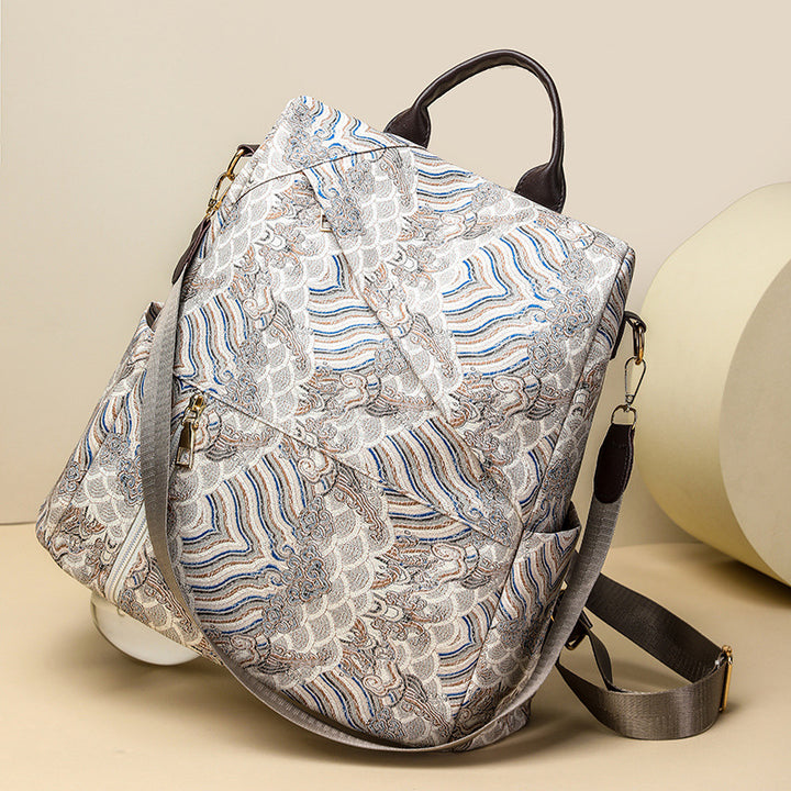 Chic Patterned Travel Backpack Bowlift