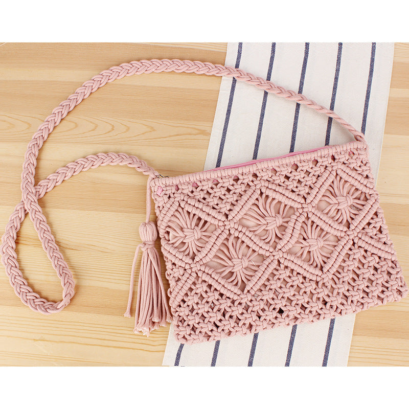 Hand-manipulated Macramé Crossbody Bag Bowlift