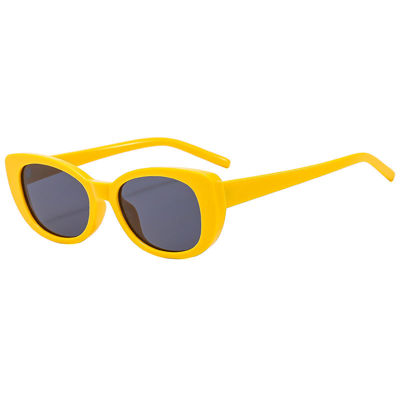 Women's Cat-Eye Sunglasses with High-Gloss Plastic Frame Bowlift