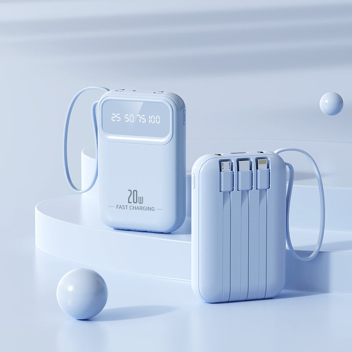 Compact power bank with integrated fast charging ports Bowlift