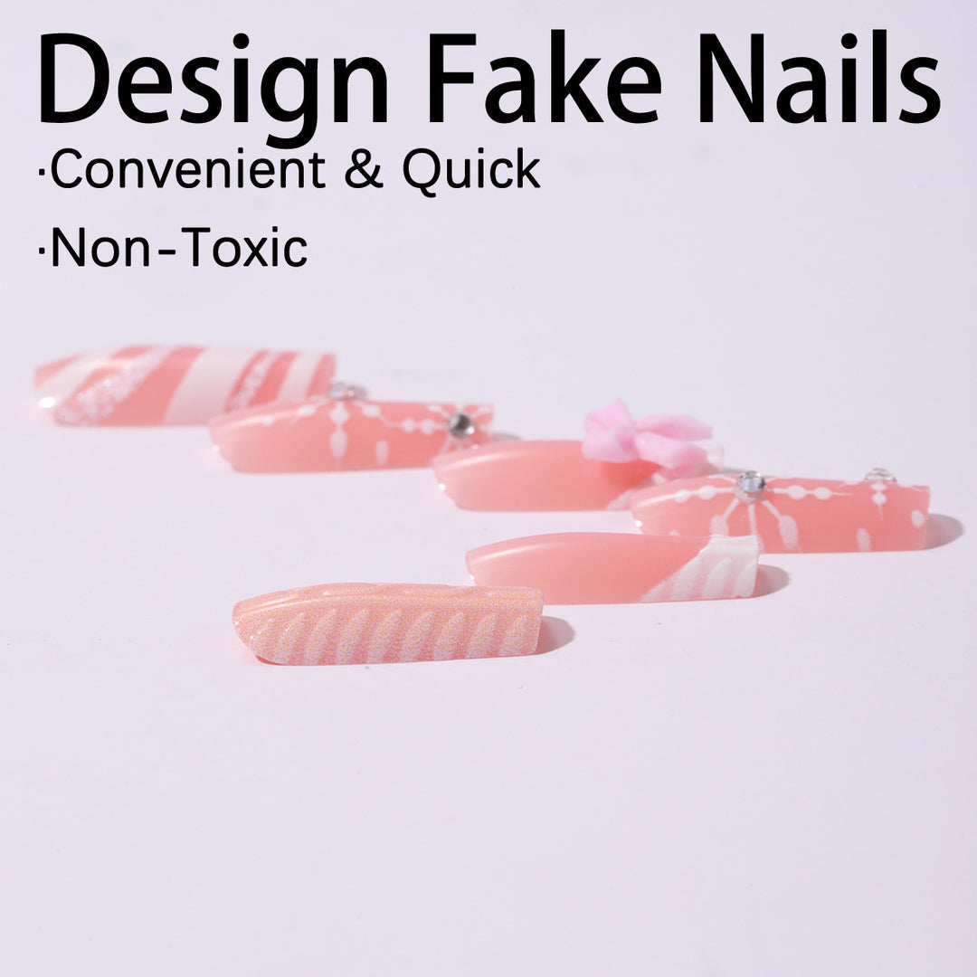 Artificial nail set with festive Christmas motifs Bowlift