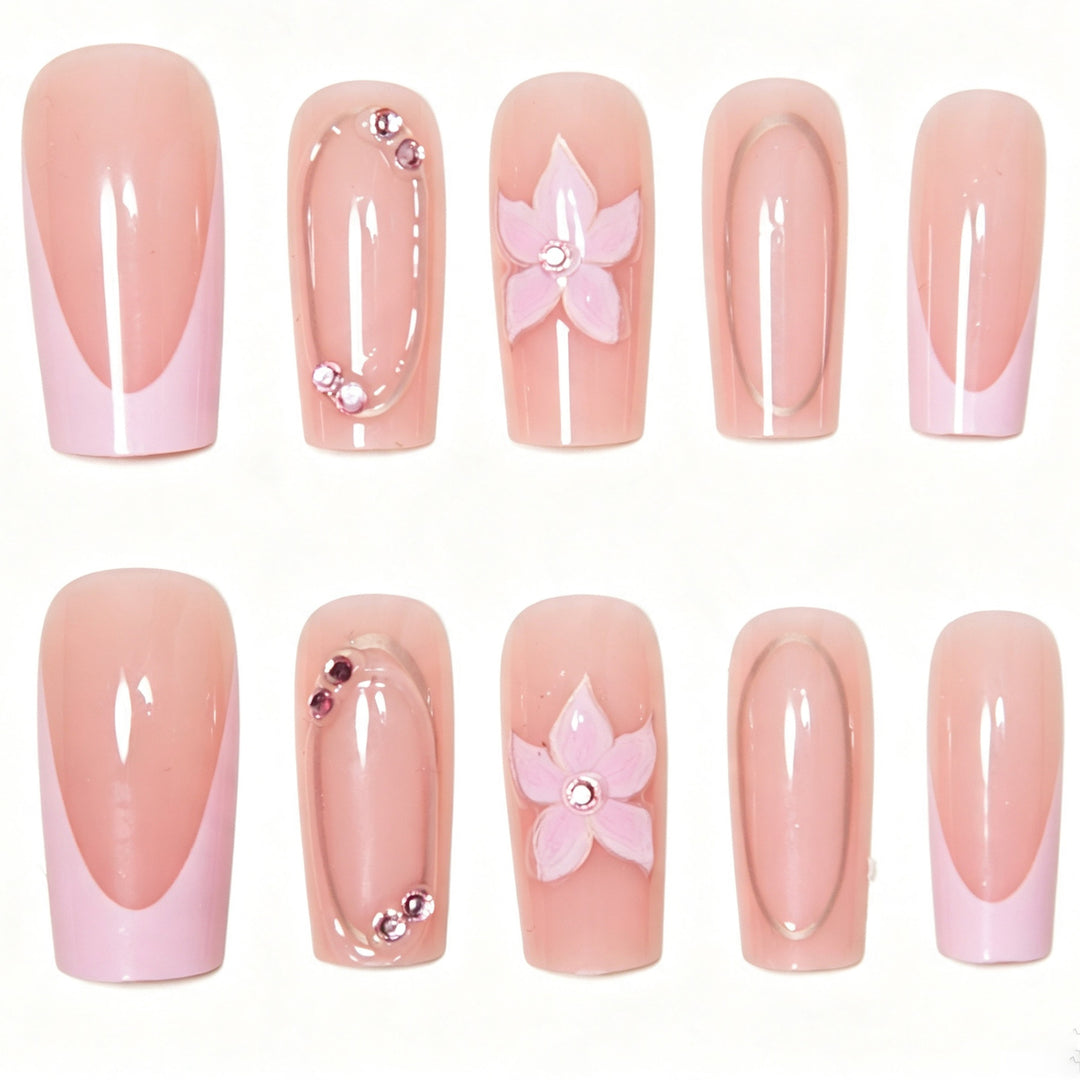 Elegant Floral Nail Art Set Bowlift