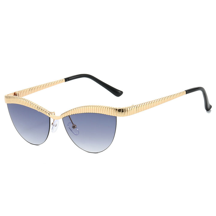 Statement Cat-Eye Sunglasses with Sculpted Metal Frames Bowlift