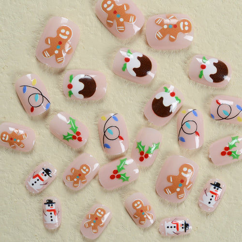 Artificial nail set with festive Christmas motifs Bowlift