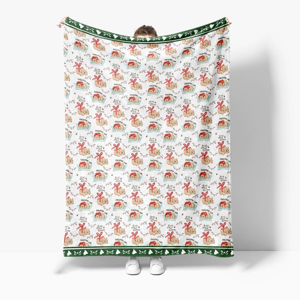 Festive Holiday-Themed Fleece Throw Blanket