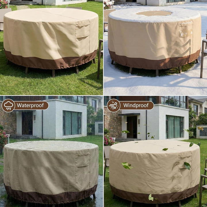 Protective cover for round garden tables with breathable material Bowlift