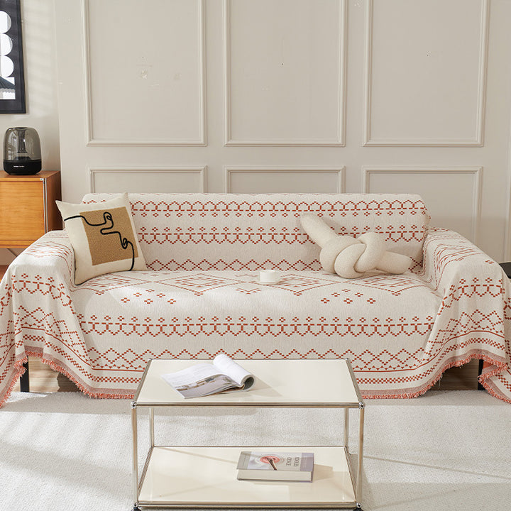 Textured Geometric Pattern Sofa Throw Blanket