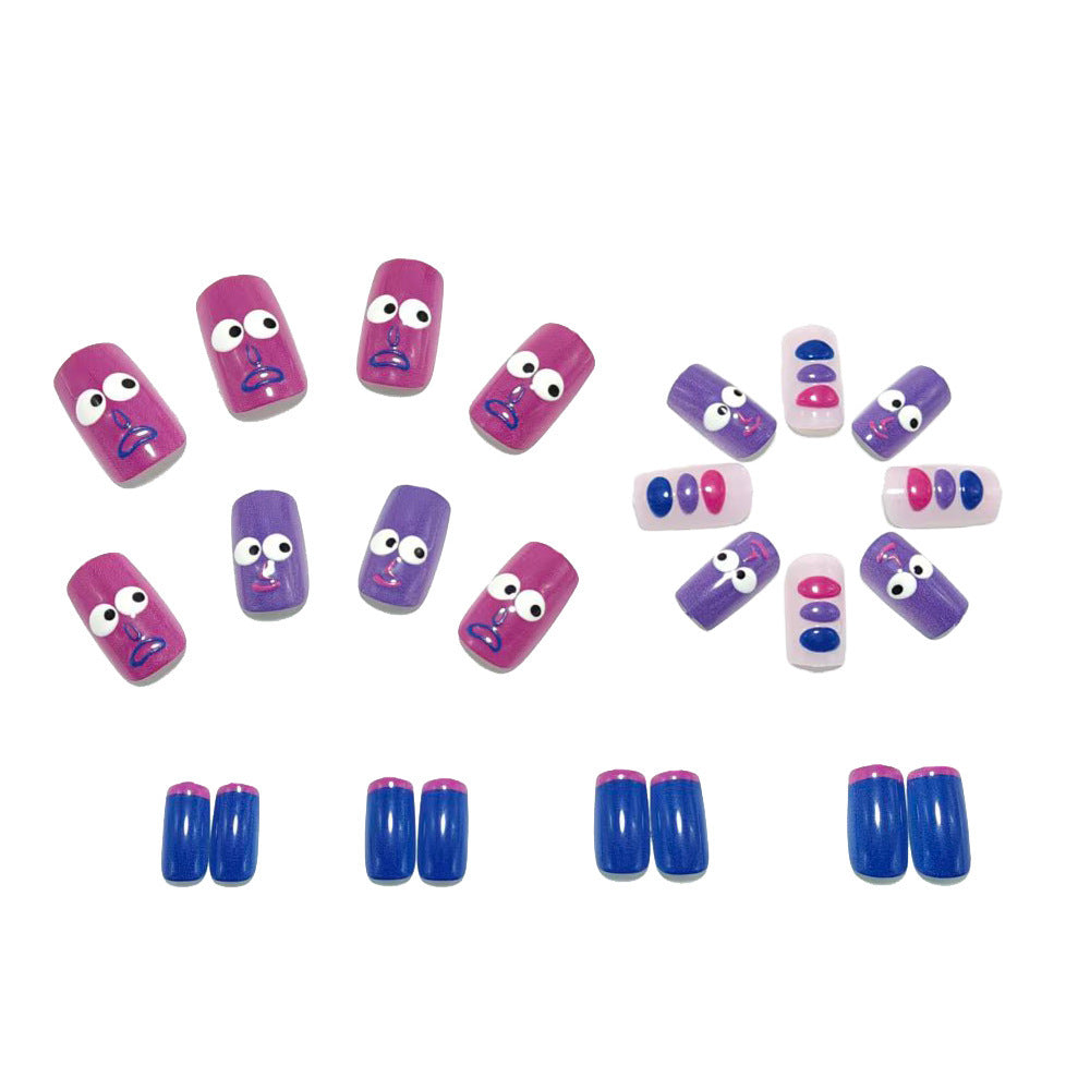 Creative art nails with fun face designs Bowlift