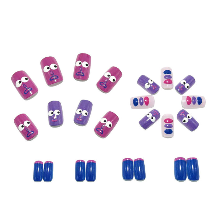 Creative art nails with fun face designs Bowlift