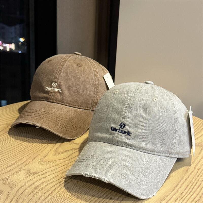 Men's Distressed Cotton Twill Baseball Cap Bowlift