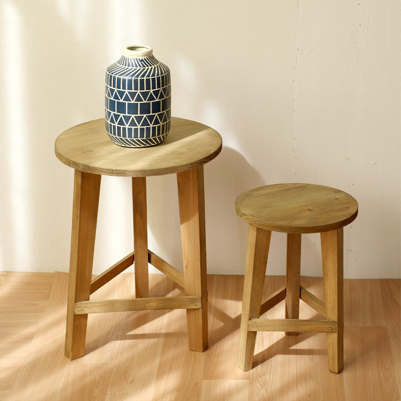 Rustic stool made of solid wood Bowlift