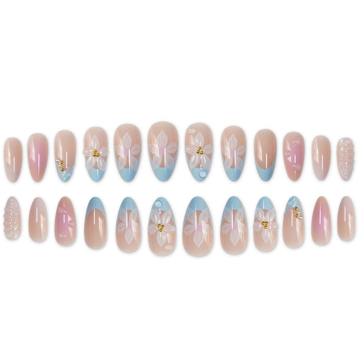 Artistic 3D Floral Nail Enhancements Bowlift