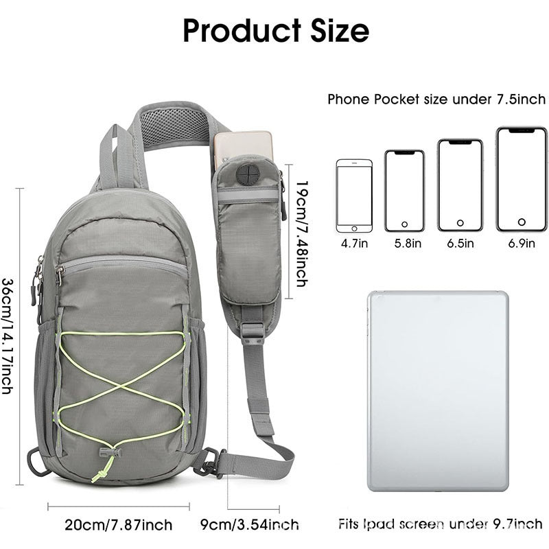 Sling Backpack with Multifunctional Storage and Ergonomic Carrying System Bowlift