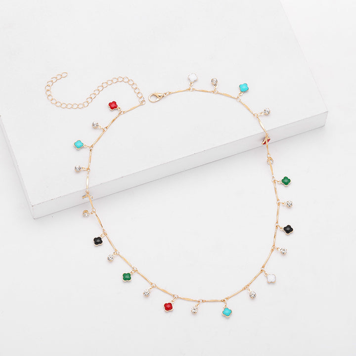 Floral Charm Silver Necklace Bowlift