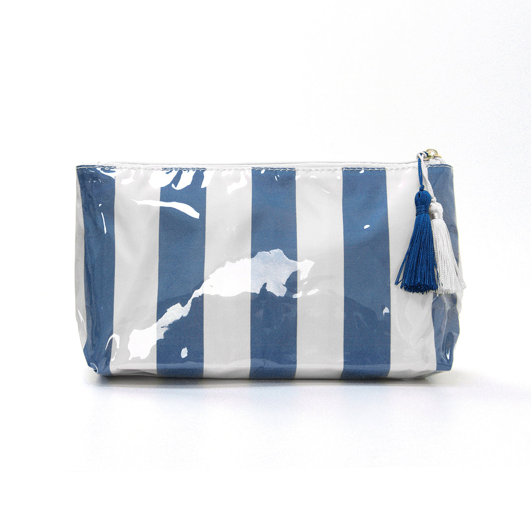 Cosmetic storage bag with water-repellent surface and tassel detail Bowlift