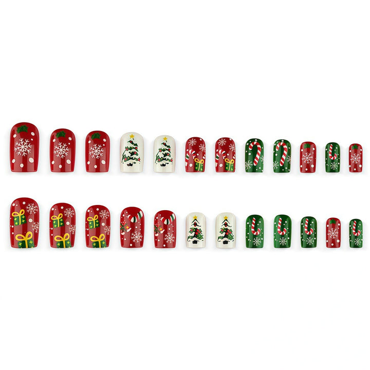 Artificial nails with festive Christmas designs Bowlift