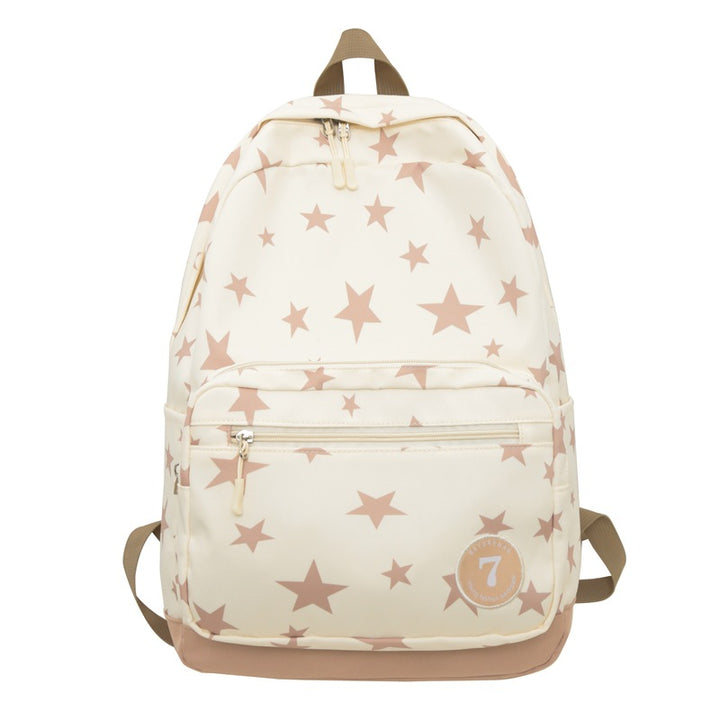 Star Print Casual School Backpack Bowlift
