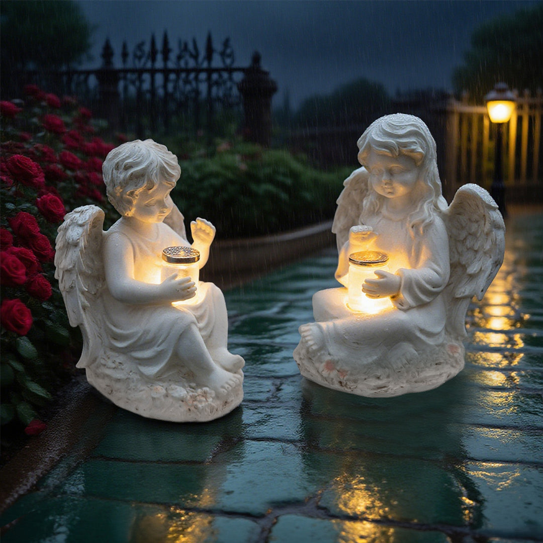 Decorative Angel Sculpture with Candle Holder
