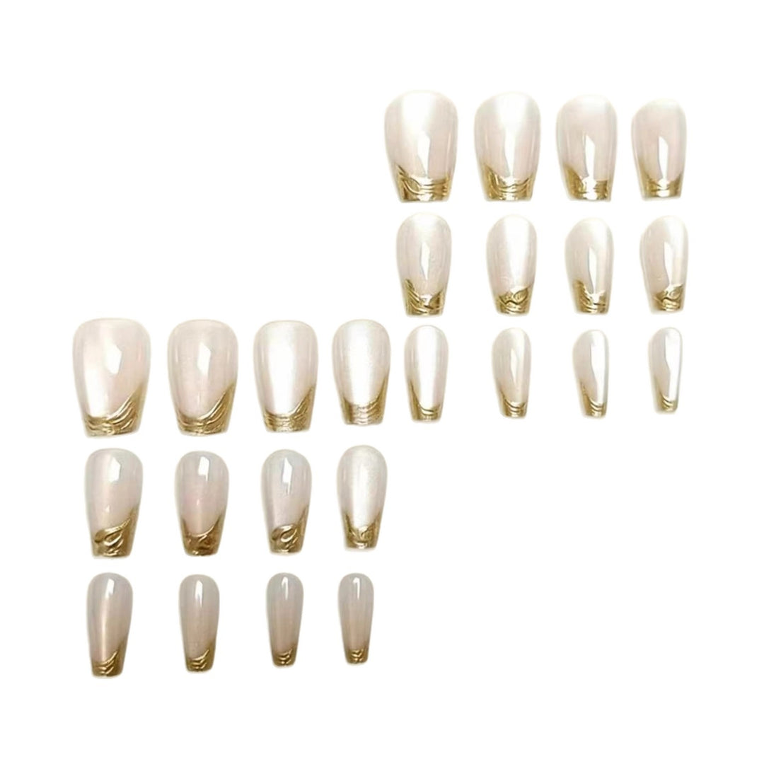Premium Glossy French Tip Nail Extensions Bowlift