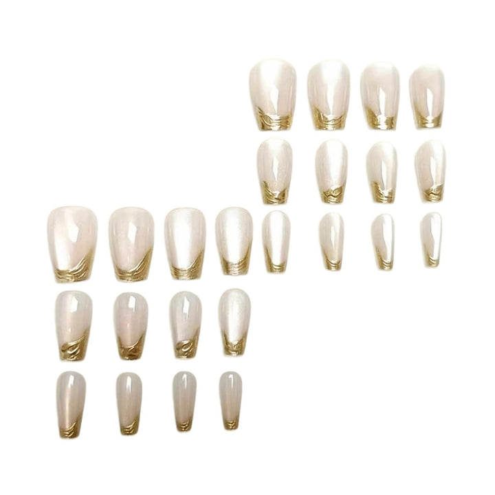 Premium Glossy French Tip Nail Extensions Bowlift