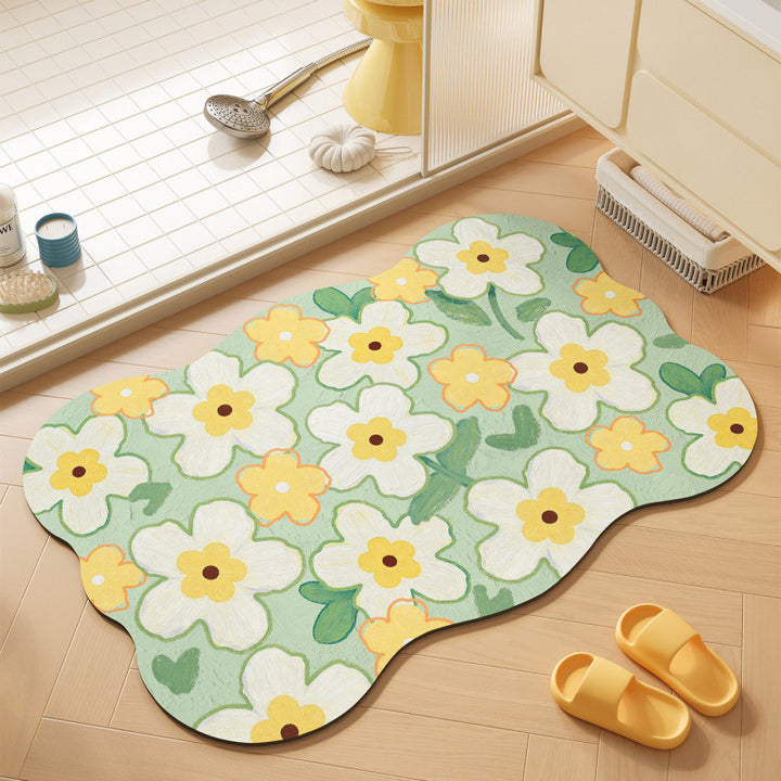 Floral-Themed Soft Bath Mat