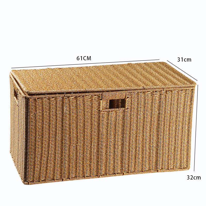 Unisex storage basket made of natural material with practical handles Bowlift