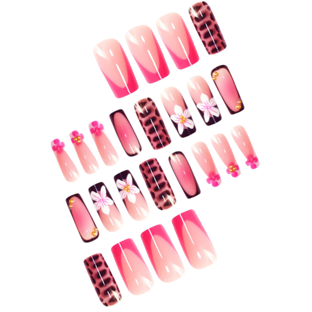 Artistic Floral Press-On Nail Extensions Bowlift 1787913978