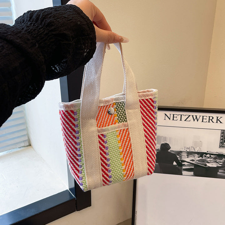 WoColorful Woven Beach Tote Bag Bowlift