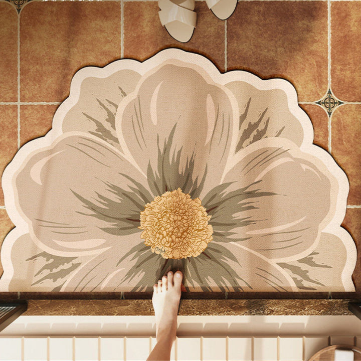 Floral Design Bath Mat Bowlift