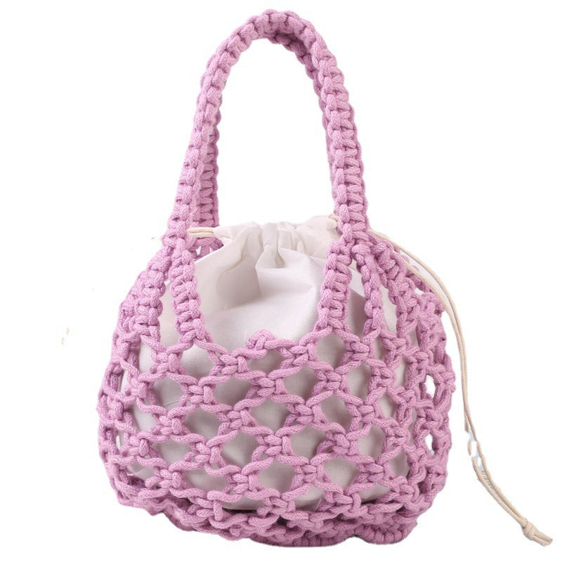 Hand-knotted tote bag with inner drawstring closure Bowlift