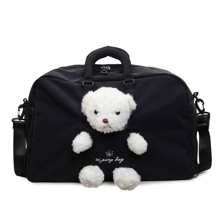 Adorable Plush Toy-Incorporated Travel Duffle