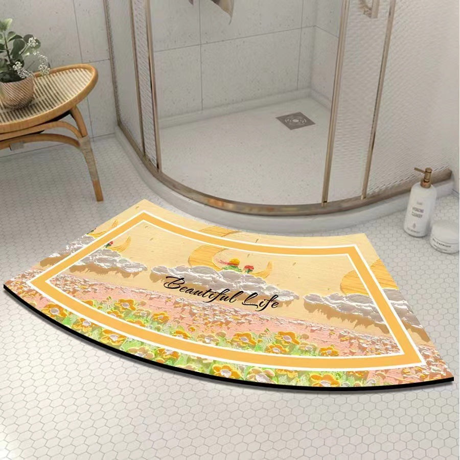Artistic Curved Bath Mat Bowlift