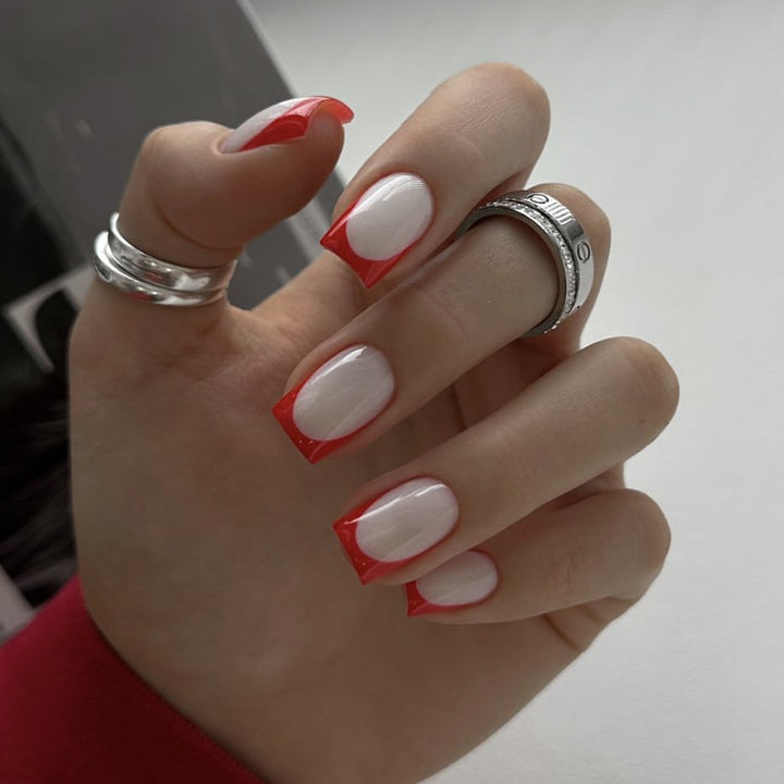 Artistic French Tip Nail Design Bowlift