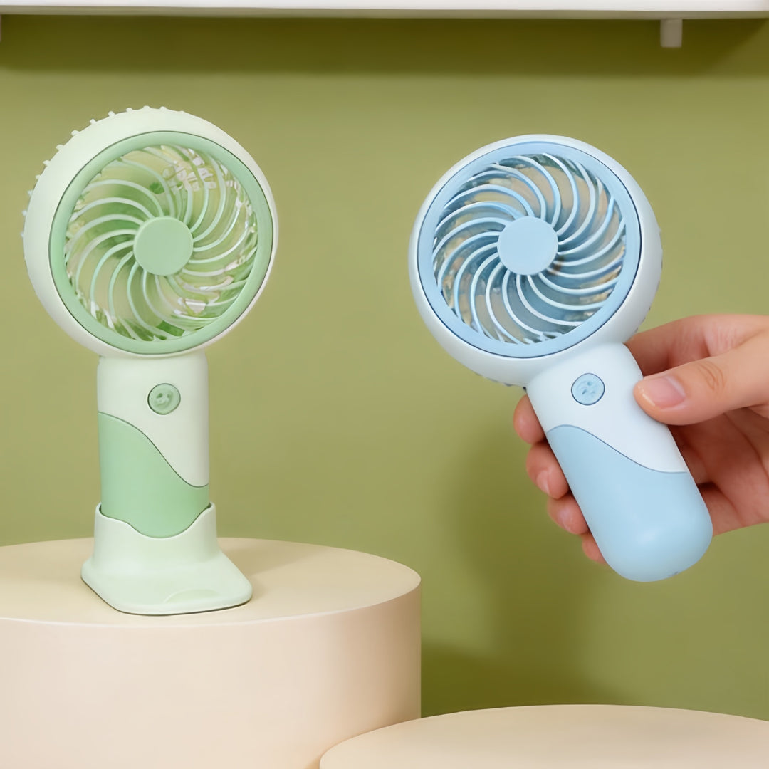Women's Portable Handheld Fan with Rotating Head and USB Charging Function Bowlift
