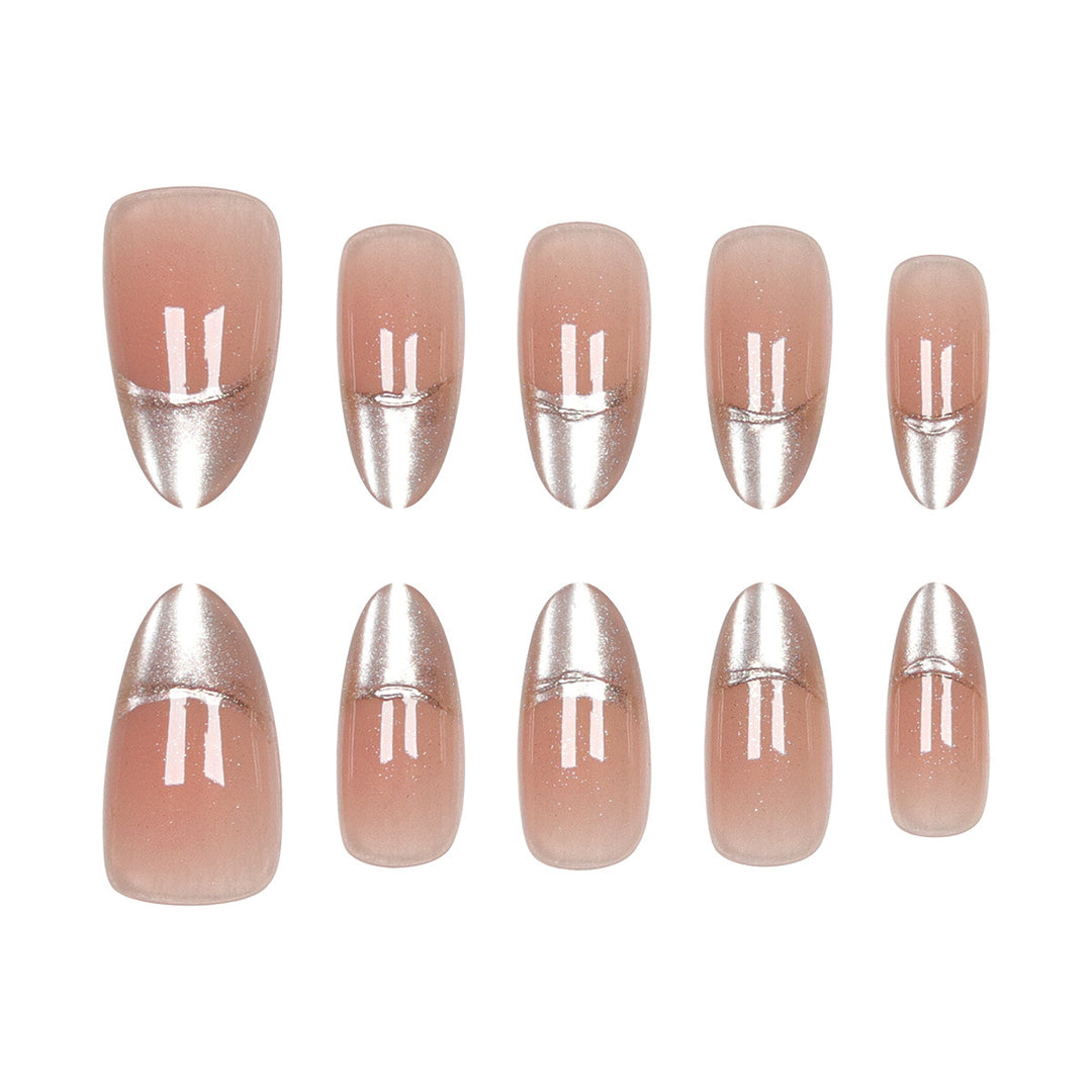 Elegant Stiletto Press-On Nails with Pearlescent Finish Bowlift