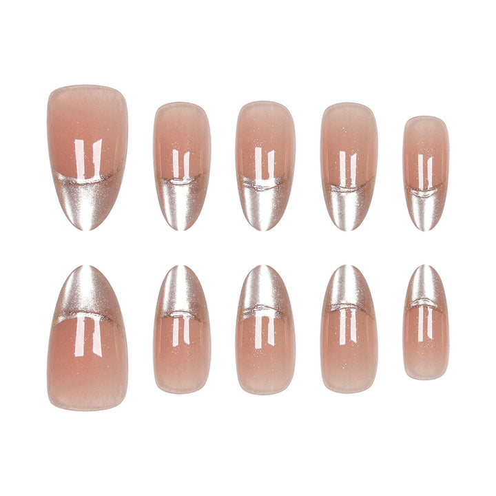 Elegant Stiletto Press-On Nails with Pearlescent Finish Bowlift