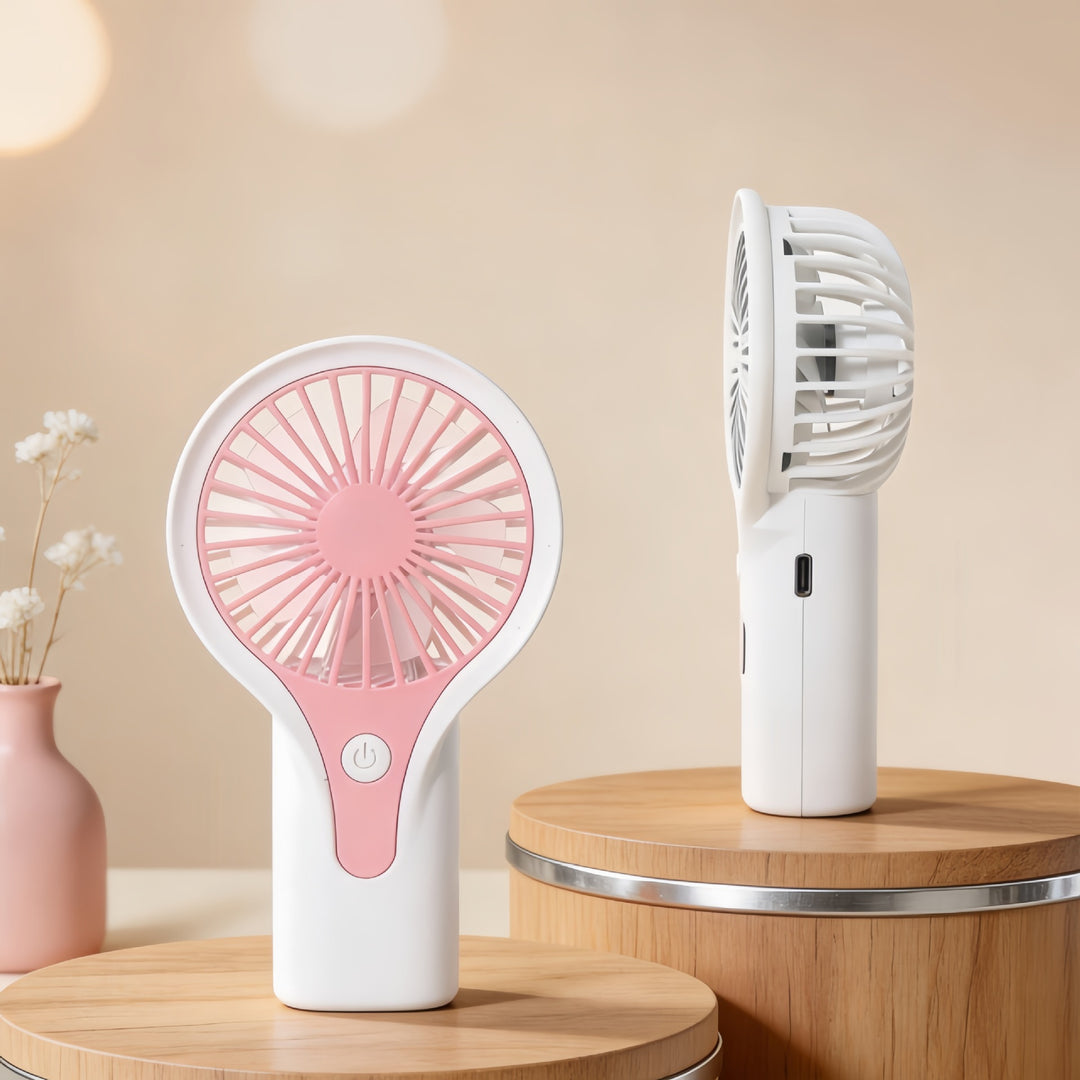 Portable USB Hand Fan with Ergonomic Handle and Variable Speed Control Bowlift