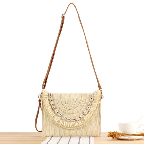 Shoulder bag with handcrafted shell decor Bowlift