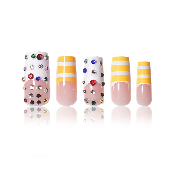 Decorative Long Press-On Nail Set Bowlift