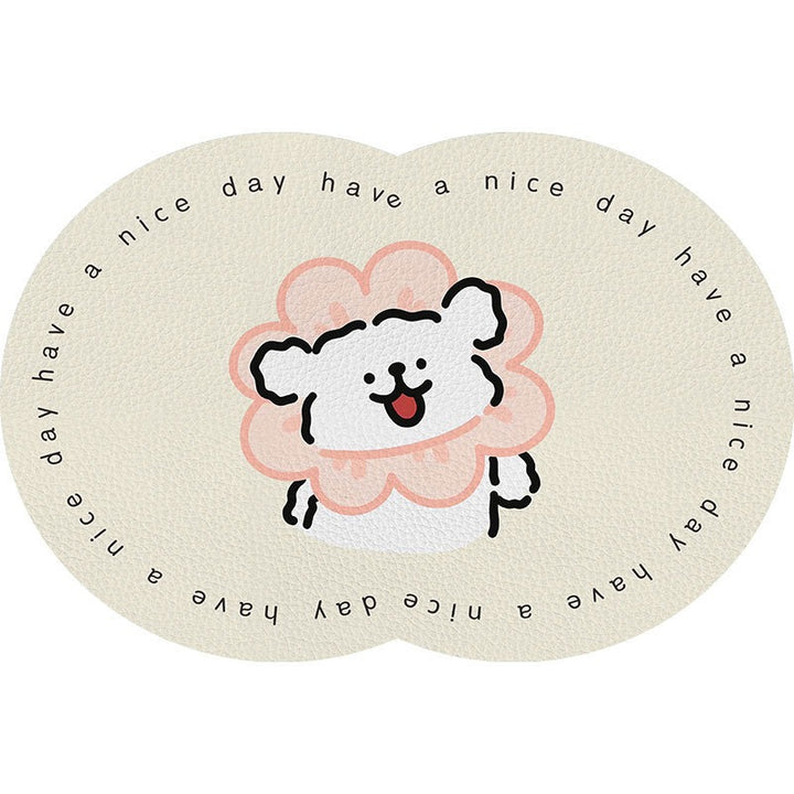 Unisex Cute Cartoon Pet-Themed Mat Bowlift