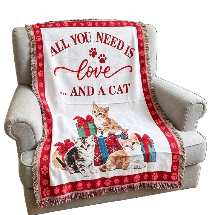 Cozy Cat-Themed Throw Blanket