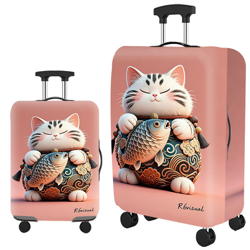 Tropical Leaf Print Hard Shell Luggage Bowlift