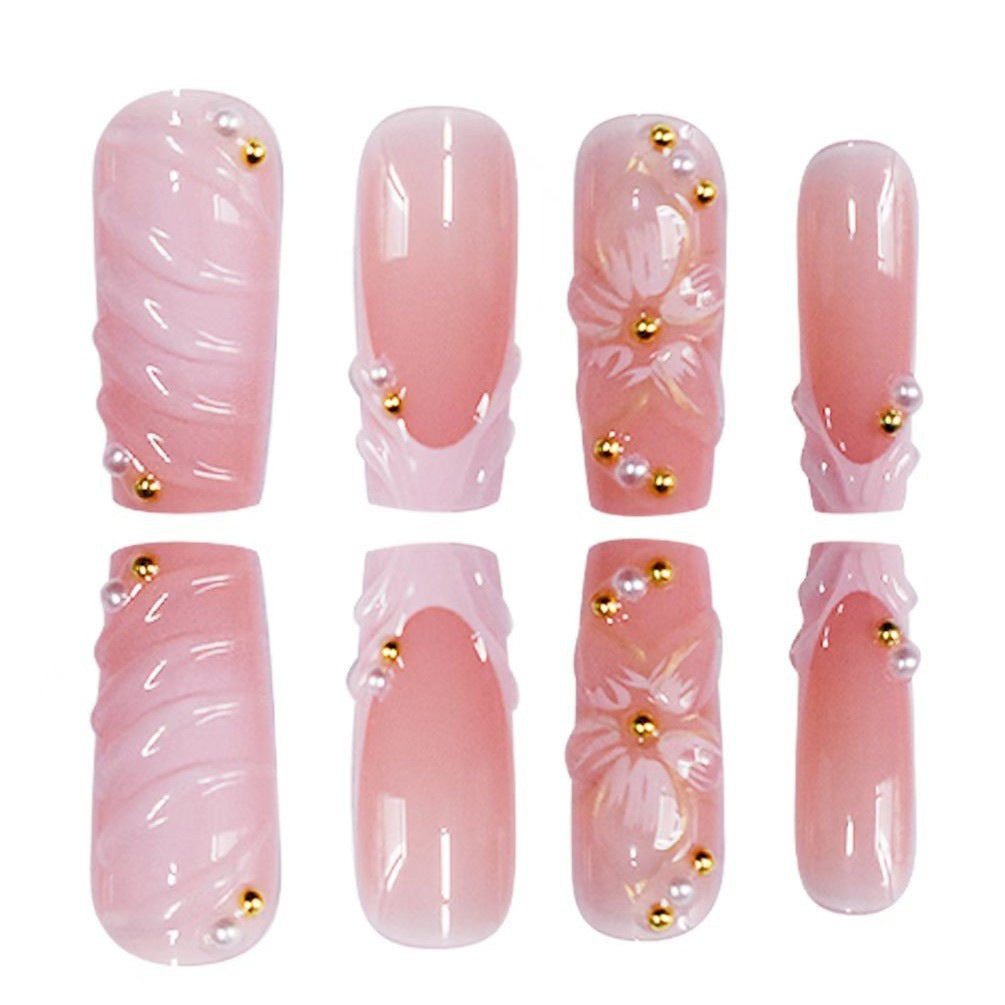 Ornate Floral Press-On Nail Set Bowlift
