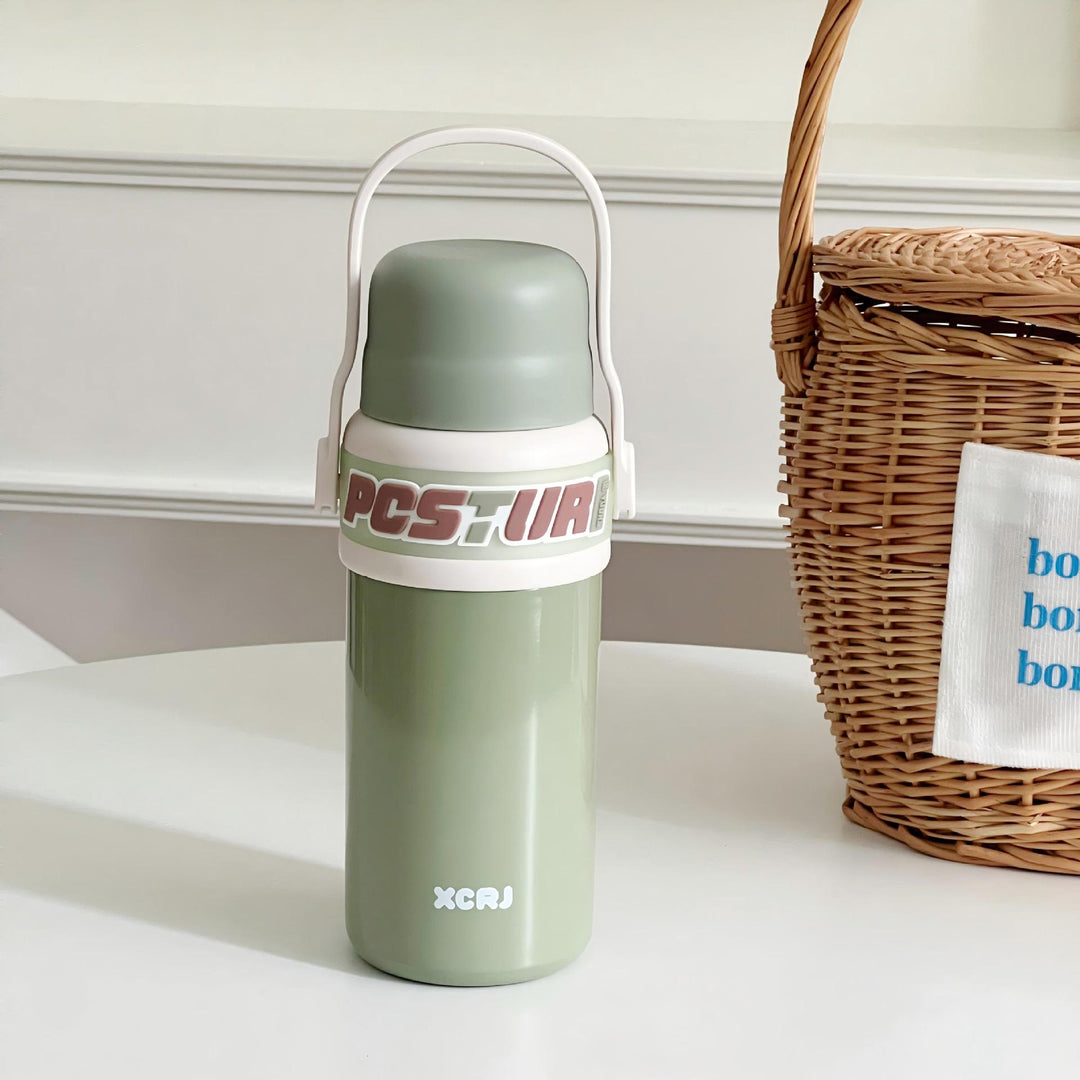 Women's plastic insulated bottle with ergonomic handle Bowlift