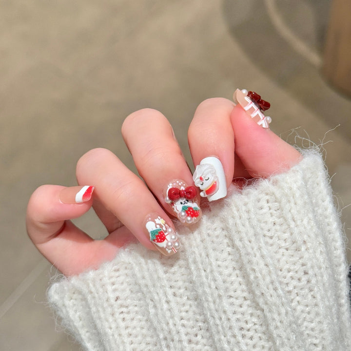 Whimsical Character-Themed Press-On Nail Art Bowlift